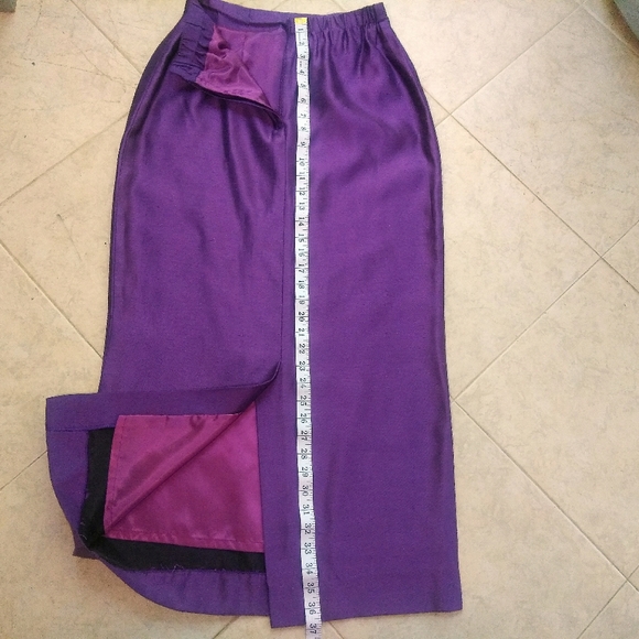 Vintage Glamour WATTERS 2pc 80s Royal Purple Evening Suit🔥VTG Skirt Set - Picture 14 of 15